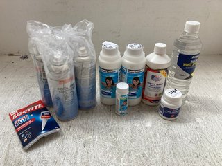 (COLLECTION ONLY) QTY OF ASSORTED LIQUID ITEMS TO INCLUDE CLEAR WATER -CLEAR TEST STRIPS (PLEASE NOTE: 18+YEARS ONLY. ID MAY BE REQUIRED): LOCATION - BR3