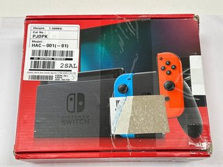 NINTENDO SWITCH 32 GB GAMES CONSOLE (ORIGINAL RRP - £259) IN NEON BLUE & NEON RED: MODEL NO HAC-001(-01, WITH BOX & ALL ACCESSORIES, MINOR COSMETIC IMPERFECTIONS) [JPTM121805] THIS PRODUCT IS FULLY F