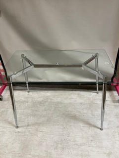 HOLLOWOOD FURNITURE CULLOMPTON SMALL DINING TABLE GLASS TOP RRP £109.99