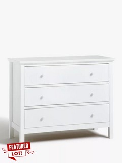 JOHN LEWIS WILTON 3 DRAWER CHEST WHITE RRP £259 (003330810)