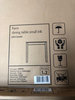 JOHN LEWIS FERN DINING TABLE SMALL INK COMPLETE (003326325) RRP £299