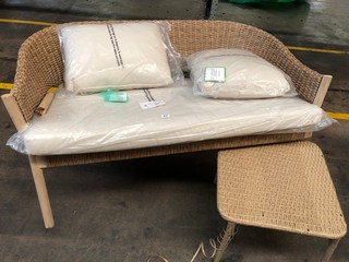 JOHN LEWIS WEAVED 2 SEAT GARDEN CHAIR AND STOOL RRP £249