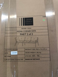 JOHN LEWIS MONA CORNER SOFA (003331818) RRP £1,199 PART 2 OF 2 ONLY