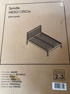 JOHN LEWIS SPINDLE HKSO 135CM BED KING SIZE RRP £599 (003329079)