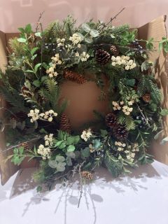 THE WHITE COMPANY ULTIMATE PINECONE WREATH 60CM GREEN RRP £125