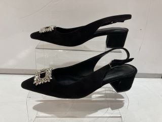 THE WHITE COMPANY SUEDE JEWELLED HIGH HEEL SLINGBACK BLACK SIZE 4.5 RRP £129