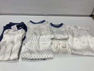 QTY OF THE WHITE COMPANY TO INCLUDE COLLARD EMB BEAR PRINT SLEEPSUIT TOTAL RRP £381