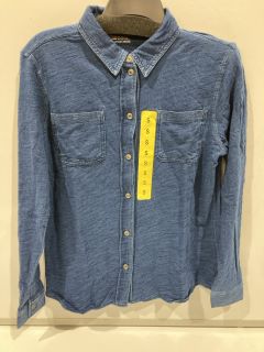 QTY OF ASSORTED CLOTHING ITEMS TO INCLUDE 32 DEGREES COOL SMALL DENIM BLUE SHIRT