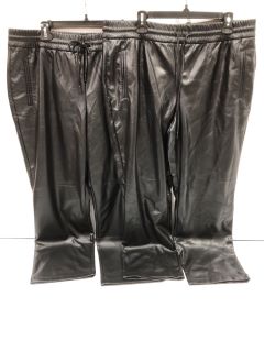 QTY OF ASSORTED CLOTHING ITEMS TO INCLUDE HILARY RADLEY EXTRA LARGE BLACK LEATHER BOTTOMS