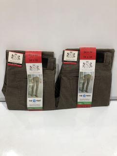 QTY OF ASSORTED CLOTHING ITEMS TO INCLUDE ENGLISH LAUNDRY 34X32 WALNUT STRAIGHT FIT TROUSERS