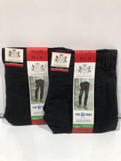 QTY OF ASSORTED CLOTHING ITEMS TO INCLUDE ENGLISH LAUNDRY 34X30 BLACK STRAIGHT FIT TROUSERS