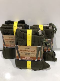 QTY OF ASSORTED CLOTHING ITEMS TO INCLUDE ORIGINAL WEATHERPROOF VINTAGE SMALL 7/8 OLIVE AND CHARCOAL 2-PACK YOUTH JOGGERS