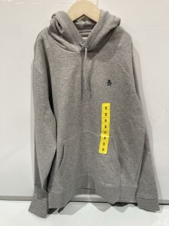 QTY OF ASSORTED CLOTHING ITEMS TO INCLUDE AN ORIGINAL PENGUIN SMALL GREY HOODIE