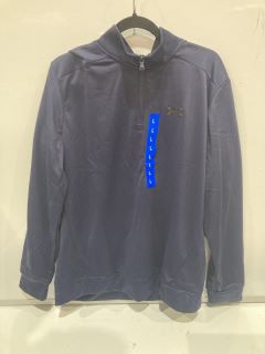 QTY OF ASSORTED CLOTHING ITEMS TO INCLUDE UNDER ARMOUR LARGE BLUE 1/4 ZIP FLEECE