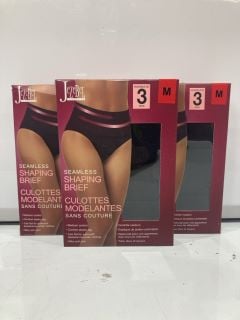 QTY OF ASSORTED CLOTHING ITEMS TO INCLUDE JEZEBEL LINGERIE MEDIUM BLACK 3-PACK SEAMLESS SHAPING BRIEF