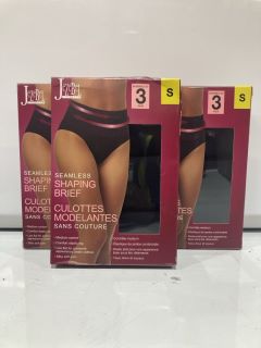 QTY OF ASSORTED CLOTHING ITEMS TO INCLUDE JEZEBEL LINGERIE SMALL BLACK 3-PACK SEAMLESS SHAPING BRIEF