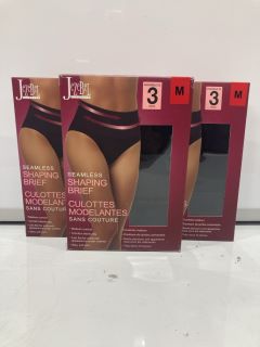 QTY OF ASSORTED CLOTHING ITEMS TO INCLUDE JEZEBEL LINGERIE MEDIUM NEUTRAL NUDE 3-PACK SEAMLESS SHAPING BRIEF