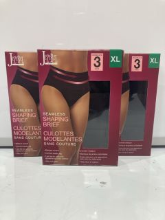 QTY OF ASSORTED CLOTHING ITEMS TO INCLUDE JEZEBEL LINGERIE EXTRA LARGE BLACK 3-PACK SEAMLESS SHAPING BRIEF