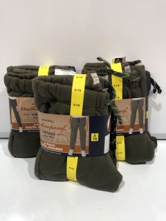 QTY OF ASSORTED CLOTHING ITEMS TO INCLUDE ORIGINAL WEATHERPROOF VINTAGE SMALL 7/8 OLIVE AND CHARCOAL 2-PACK YOUTH JOGGERS