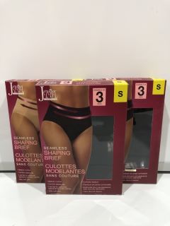 QTY OF ASSORTED CLOTHING ITEMS TO INCLUDE JEZEBEL LINGERIE SMALL BLACK 3-PACK SEAMLESS SHAPING BRIEF