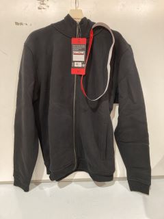 QTY OF ASSORTED CLOTHING ITEMS TO INCLUDE KIRKLAND SIGNATURE MEDIUM BLACK MENS FULL ZIP HOODIE