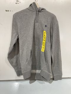 QTY OF ASSORTED CLOTHING ITEMS TO INCLUDE AN ORIGINAL PENGUIN SMALL GREY HOODIE