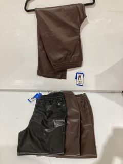 QTY OF ASSORTED CLOTHING ITEMS TO INCLUDE HILARY RADLEY SMALL BROWN LEATHER BOTTOMS