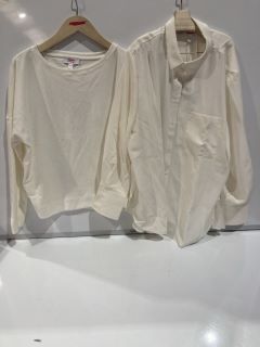 A QTY OF ASSORTED WHITE COMPANY CLOTHING TO INCLUDE SILK OVERSIZED SHIRT SIZE 18 IVORY TOTAL RRP £289