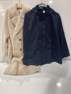 A QTY OF ASSORTED WHITE COMPANY CLOTHING TO INCLUDE FAUX FUR COAT LARGE CREAM TOTAL RRP £200