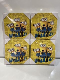 BOX OF ASSORTED GOODS TO INCLUDE DESPICABLE ME MINIONS CANVAS