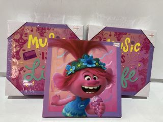 QTY OF "TROLLS WORLD TOUR" CANVAS PRINTS