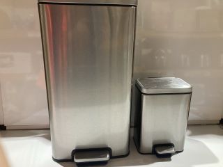 1 X STAINLESS STEEL PEDAL BIN