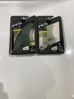 QTY OF FCS CARVER PG SMALL QUAD REAR SIDE BYTE RETAIL FIN RRP £159.9