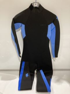 AQUA C - SKINS SURFLITE 4:3 WOMEN'S GBS BACK ZIP STEAMER BLACK/BLUE TIE DYE / BLUE SIZE 06 RRP £159.00