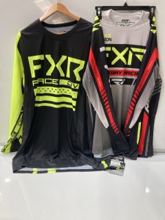 BOX OF ASSORTED OF ITEMS INCLUDING CLUTCH MX JERSEY SIZE M