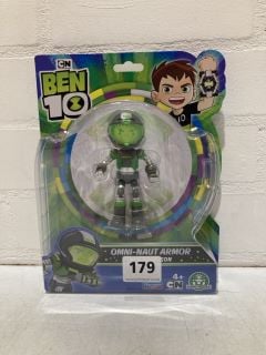 QTY OF TOYS INCLUDING BEN 10 MINI FIGURINE OMNI-NAUT ARMOUR 4+