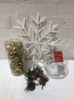 QTY OF ITEMS INCLUDING WARM WHITE LED SNOWFLAKE SILHOUETTE