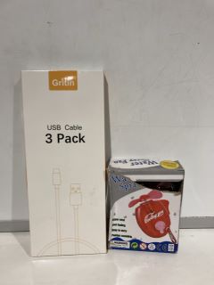 QTY OF ASSORTED ITEMS TO INCLUDE USB CABLE 3 PACK