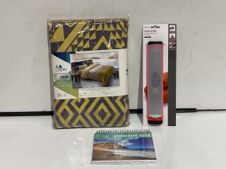 QTY OF ASSORTED ITEMS TO INCLUDE COARSE GRATER, TENERIFE 2023 CALENDAR