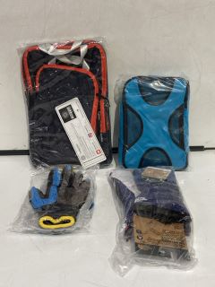 QTY OF ASSORTED ITEMS TO INCLUDE KIDS NORTH FACE SNOW GLOVES, TRAVEL BAG