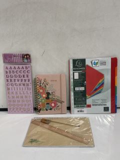 QTY OF ASSORTED ITEMS TO INCLUDE ALPHABET THICKER STICKERS, NOTEBOOK & STATIONERY SET