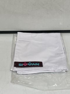 QTY OF ASSORTED SIVVAN UNISEX WHITE SCRUB PANTS SMALL