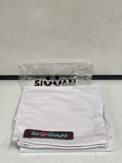 QTY OF ASSORTED SIVVAN UNISEX WHITE SCRUB PANTS SMALL