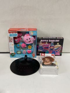 QTY OF ASSORTED ITEMS TO INCLUDE KREATIVE KIDS BOTTLE SAND ART, SWEET MANNERS TEA SET