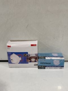 QTY OF ASSORTED ITEMS TO INCLUDE AURA ANTI-DUST FACE MASKS, DISPOSABLE FACE MASKS