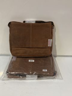 2 X BROWN SATCHEL BAG