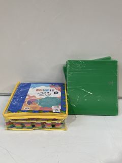 4 X EXACOMPTA GREEN FOLDER, TO ALSO INCLUDE EDUKIT FOAM PLAY MAT 12 PIECES