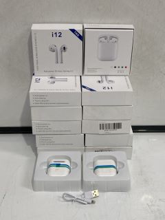 QTY OF WHITE BLUETOOTH EARPHONES