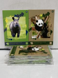 QTY OF ASSORTED ITEMS TO INCLUDE A3 PAPER DRAWING PAD RHINO COVER, A3 PAPER DRAWING PAD PANDA COVER