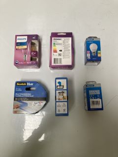 QTY OF ASSORTED ITEMS TO INCLUDE MEGAMAN CLASSIC LED BULB 3.5W, PHILLIPS LED 4.3W LIGHT BULB